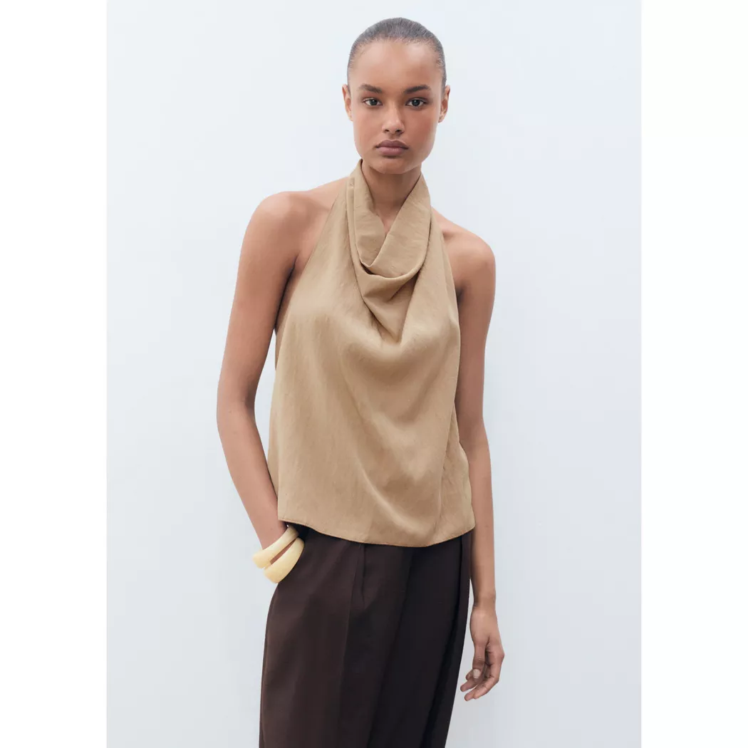 Mango - Top, für Damen, Beige, Größe L