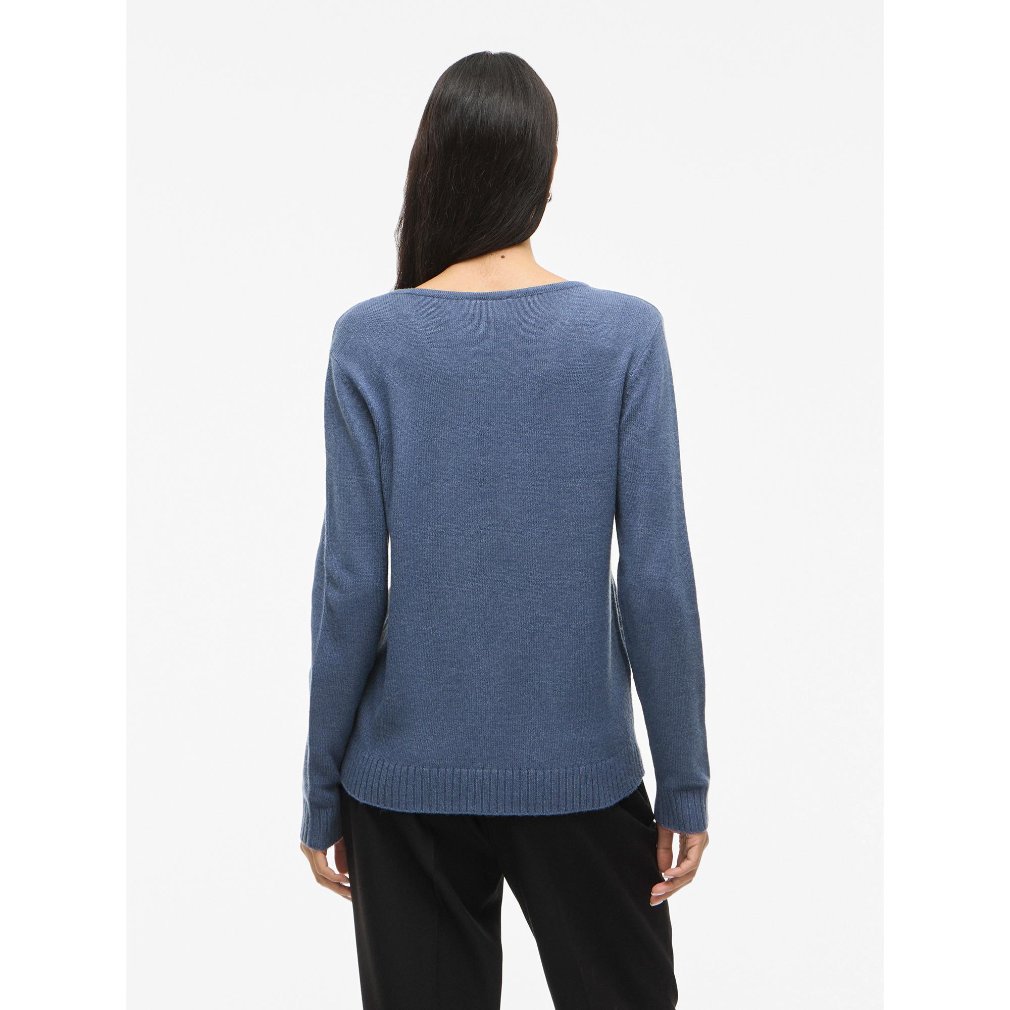 VILA V-Ausschnitt Rippstrick Pullover  