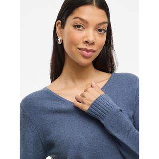 VILA V-Ausschnitt Rippstrick Pullover  