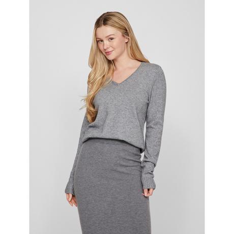 VILA Pull Col V Côtes  
