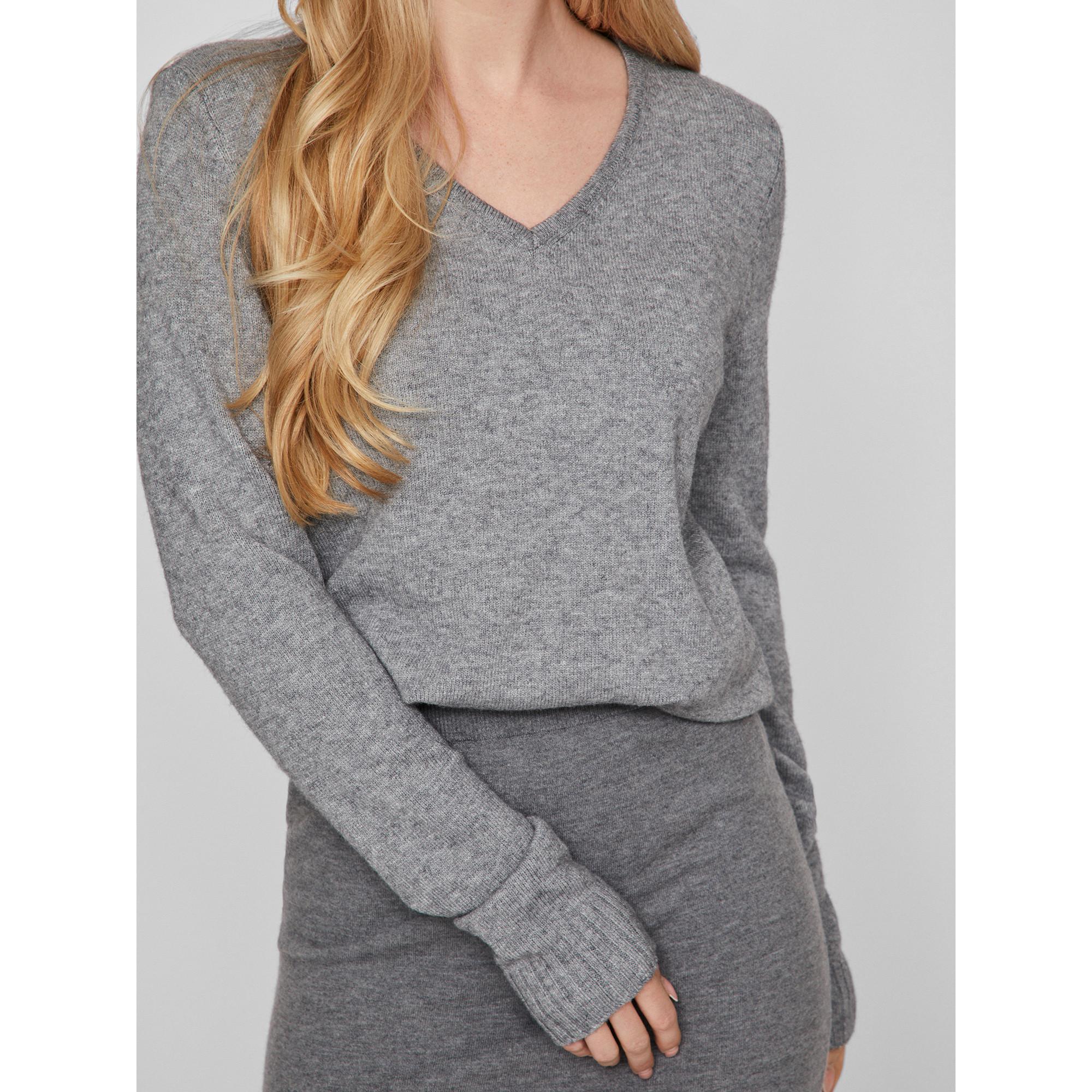 VILA Pull Col V Côtes  