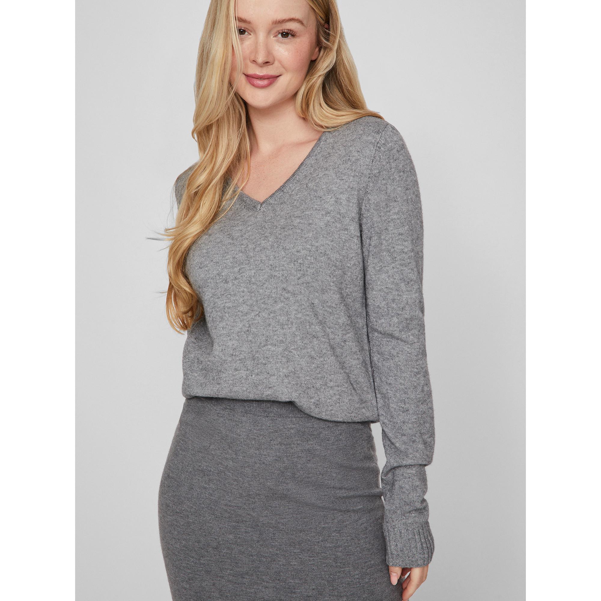 VILA Pull Col V Côtes  