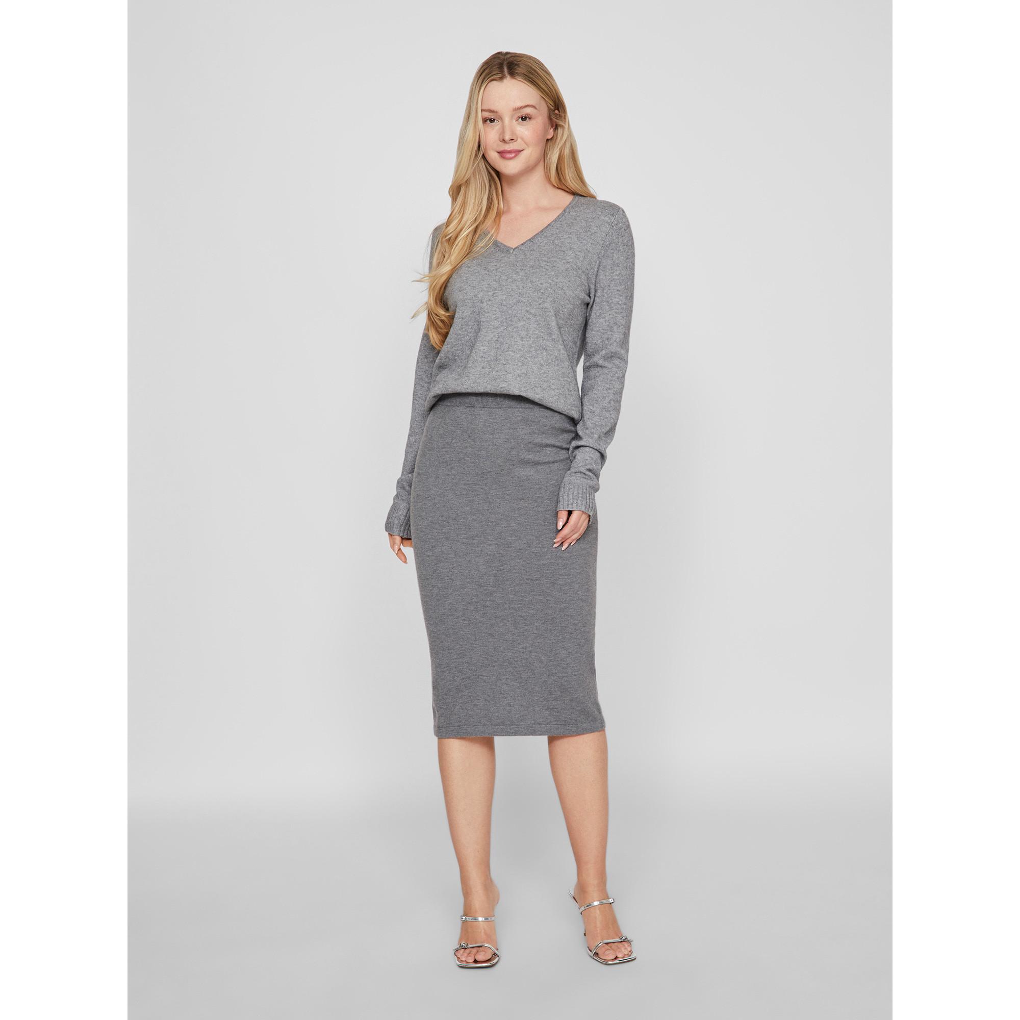 VILA Pull Col V Côtes  