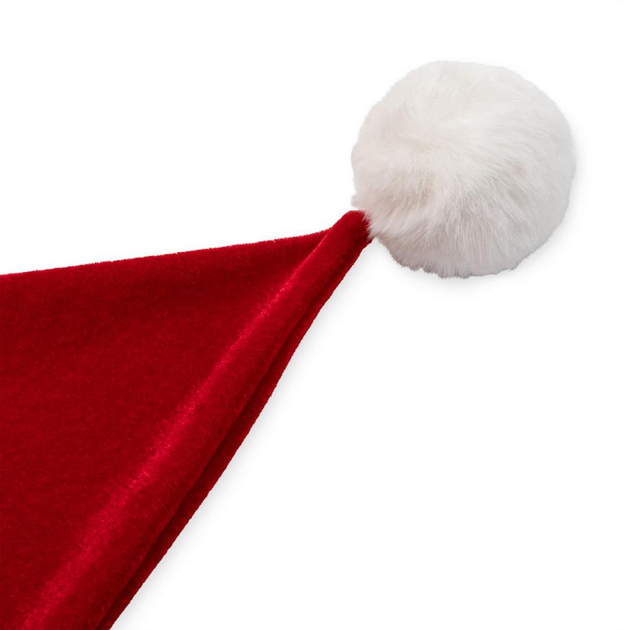 Manor Woman Cappello di Babbo Natale in Velluto con Pompon  