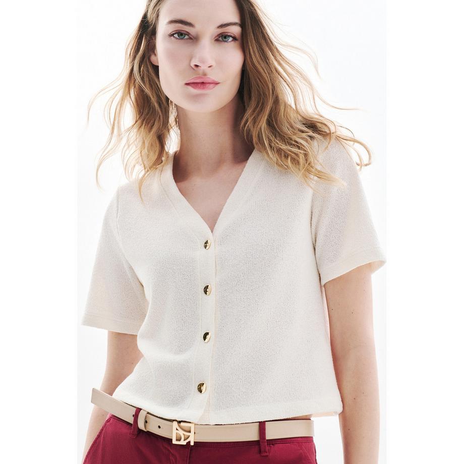 Caroll T-shirt a maniche corte con bottoni  