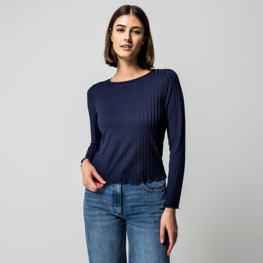 Rich & Royal T-Shirt a Costine Maniche Lunghe  