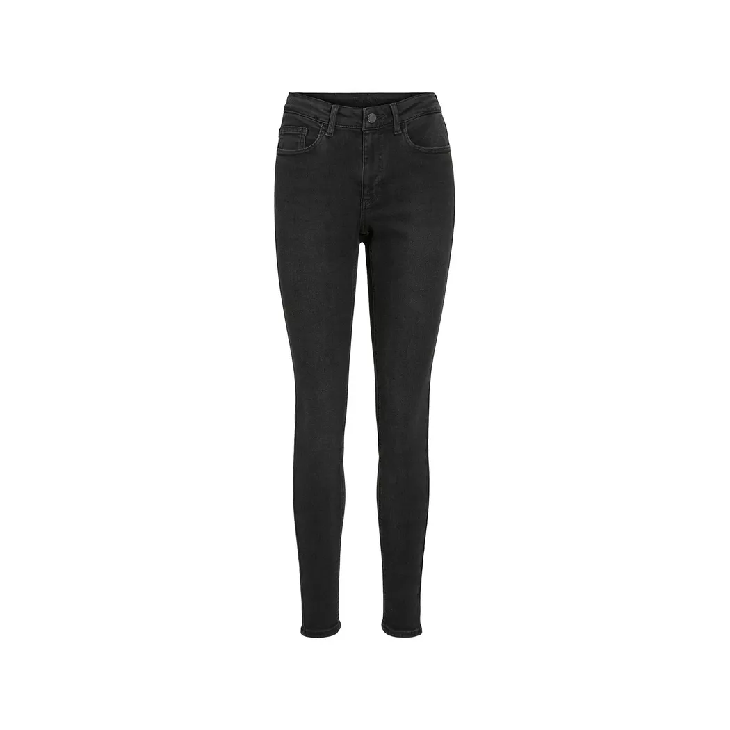 VILA - Jeans, Skinny Fit, für Damen, Schwarz Denim, Größe L