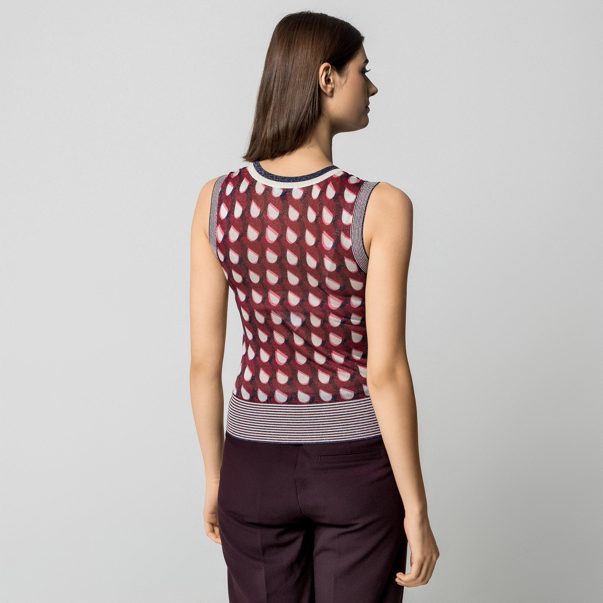 Manor Woman Pull sans manches à motifs  