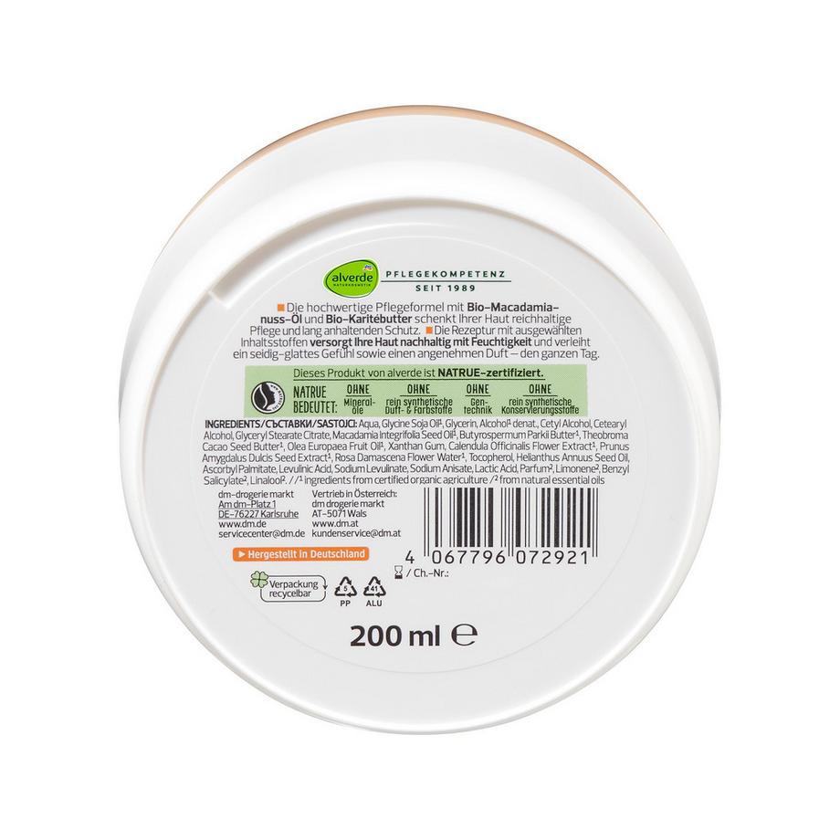 Alverde  Körperbutter Macadamianuss 