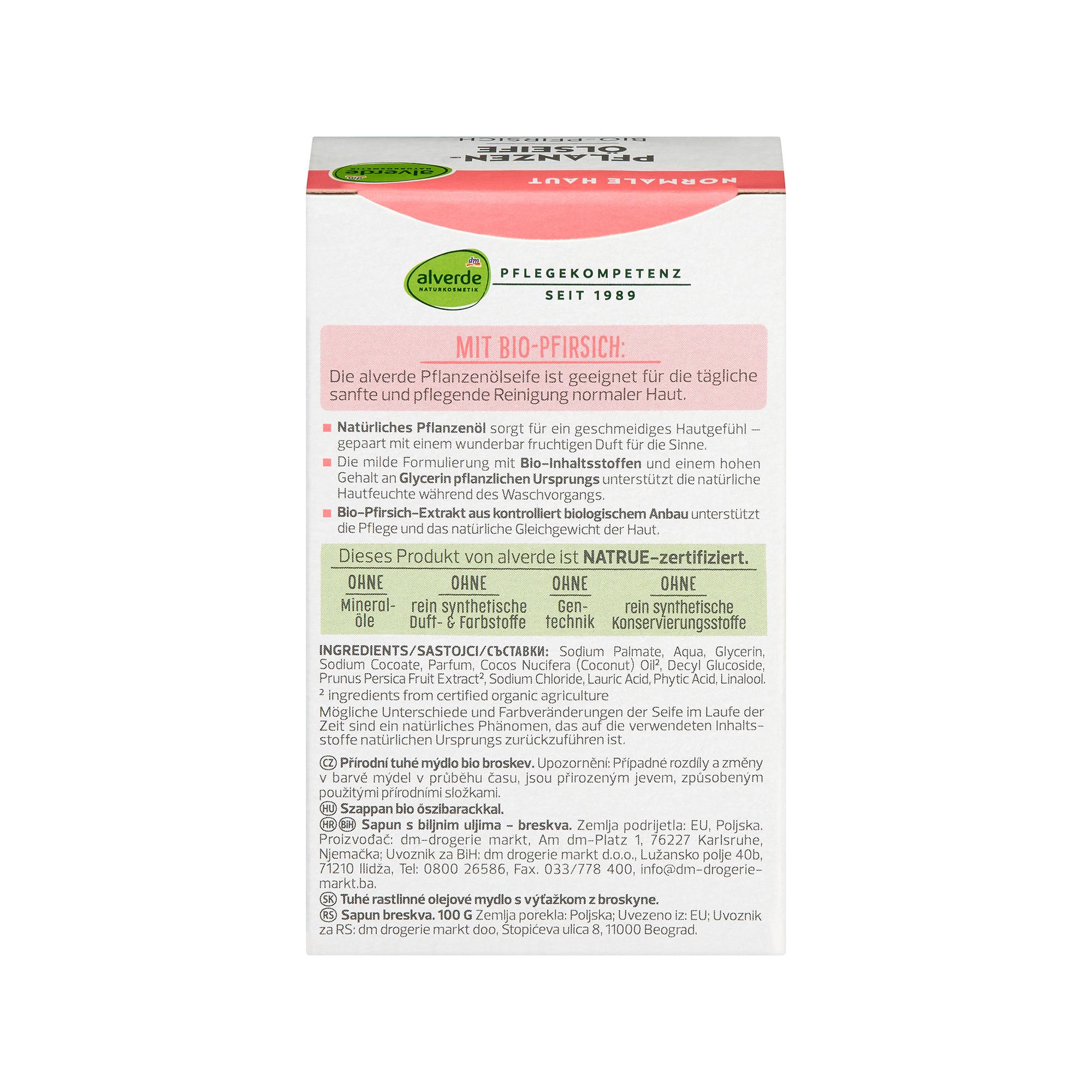 Alverde  Pflanzenölseife Pfirsich 