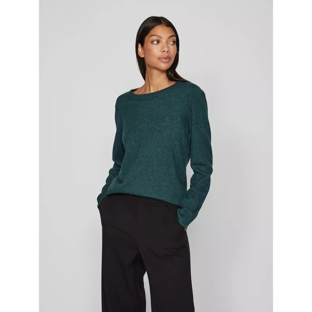 Vila Pull Ril Ponderosa Pine / Detail Dark Melange S Femme
