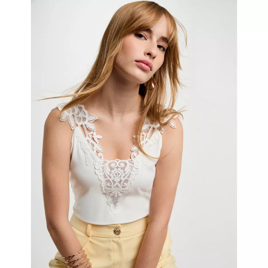 Morgan - Tank Top, für Damen, Leinen, Größe M