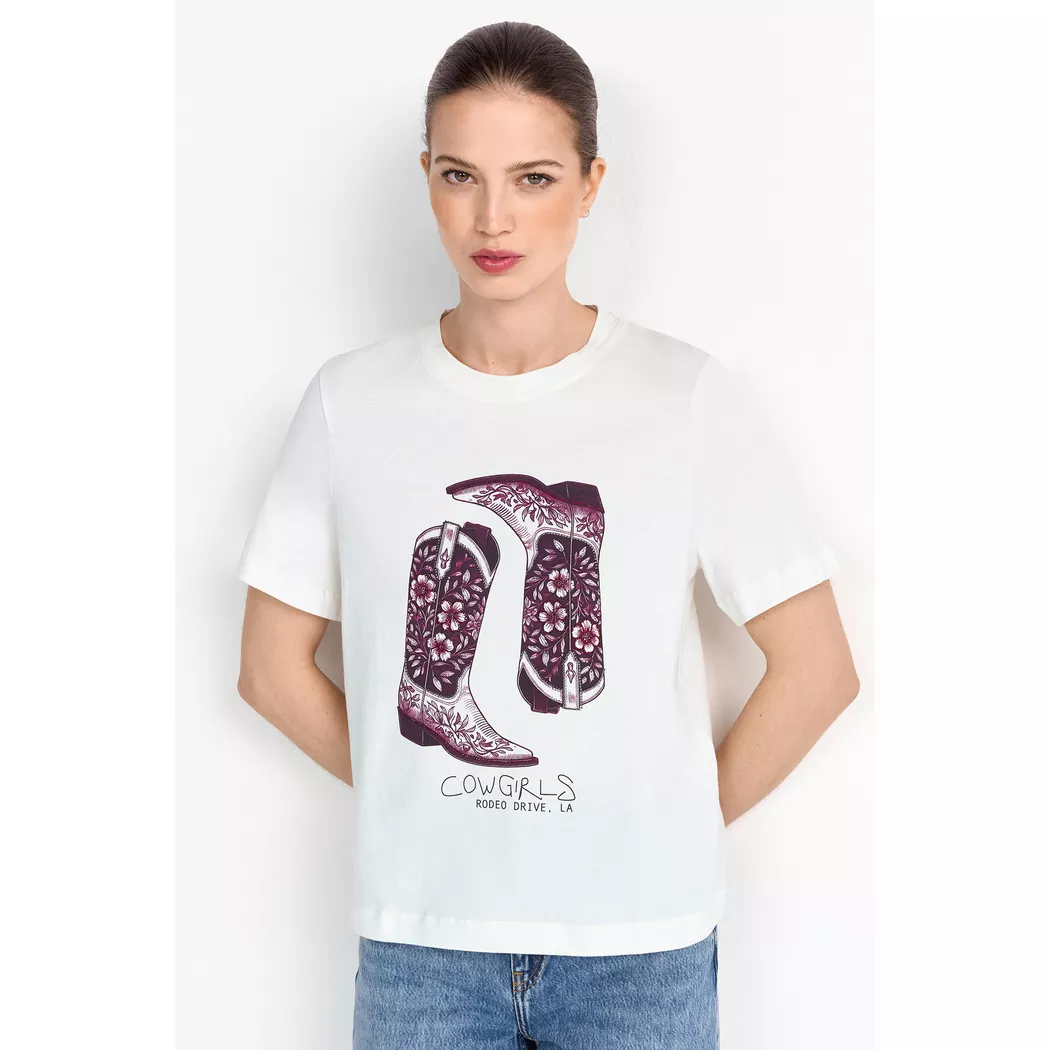 Rich & Royal - T-Shirt, für Damen, Weiss Bedruckt, Größe L