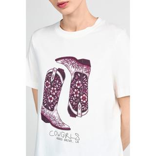 Rich & Royal T-shirt Stampa Stivali da Cowgirl Cropped Fit  