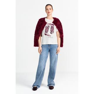 Rich & Royal T-shirt Stampa Stivali da Cowgirl Cropped Fit  