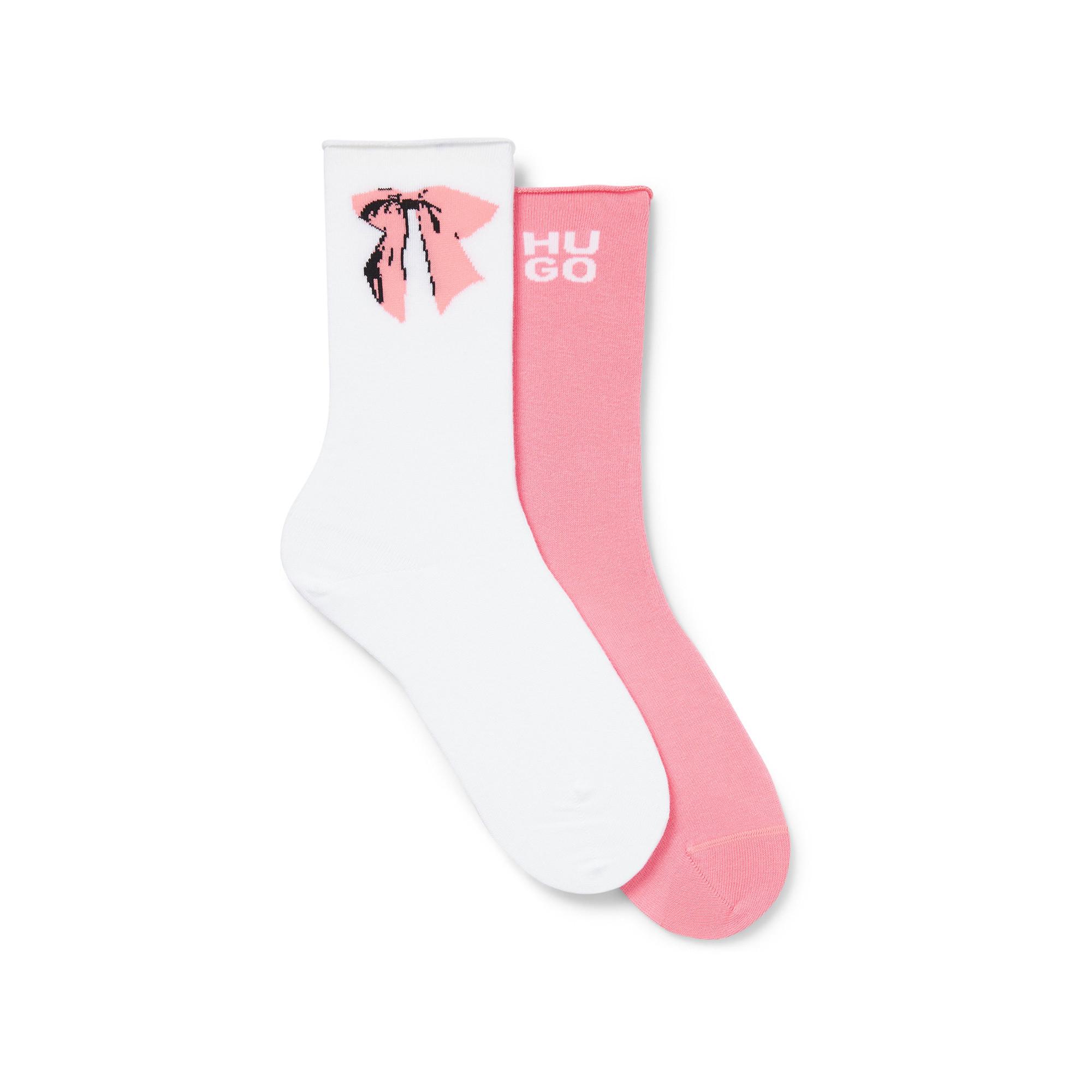 HUGO 2 Paar QS Pop Bow Knielange Socken  