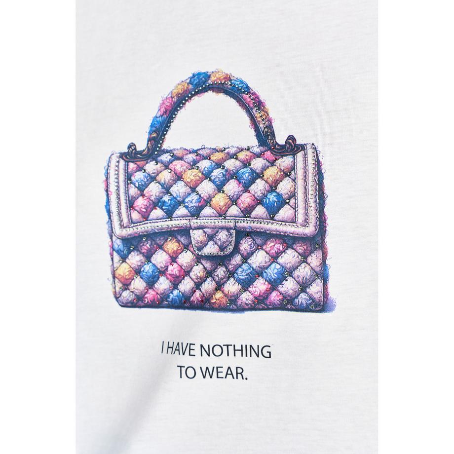 Rich & Royal T-Shirt Asymmetrisch Taschen-Print  