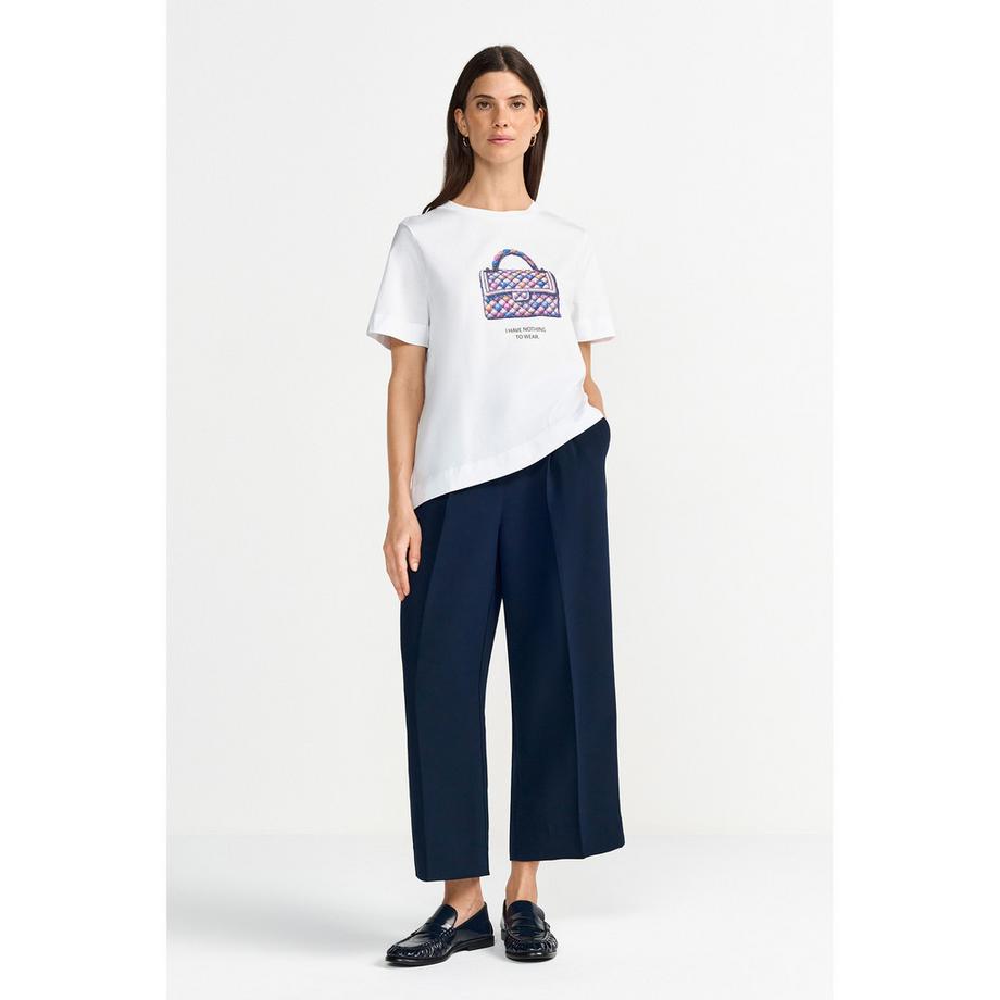 Rich & Royal T-Shirt Asymmetrisch Taschen-Print  