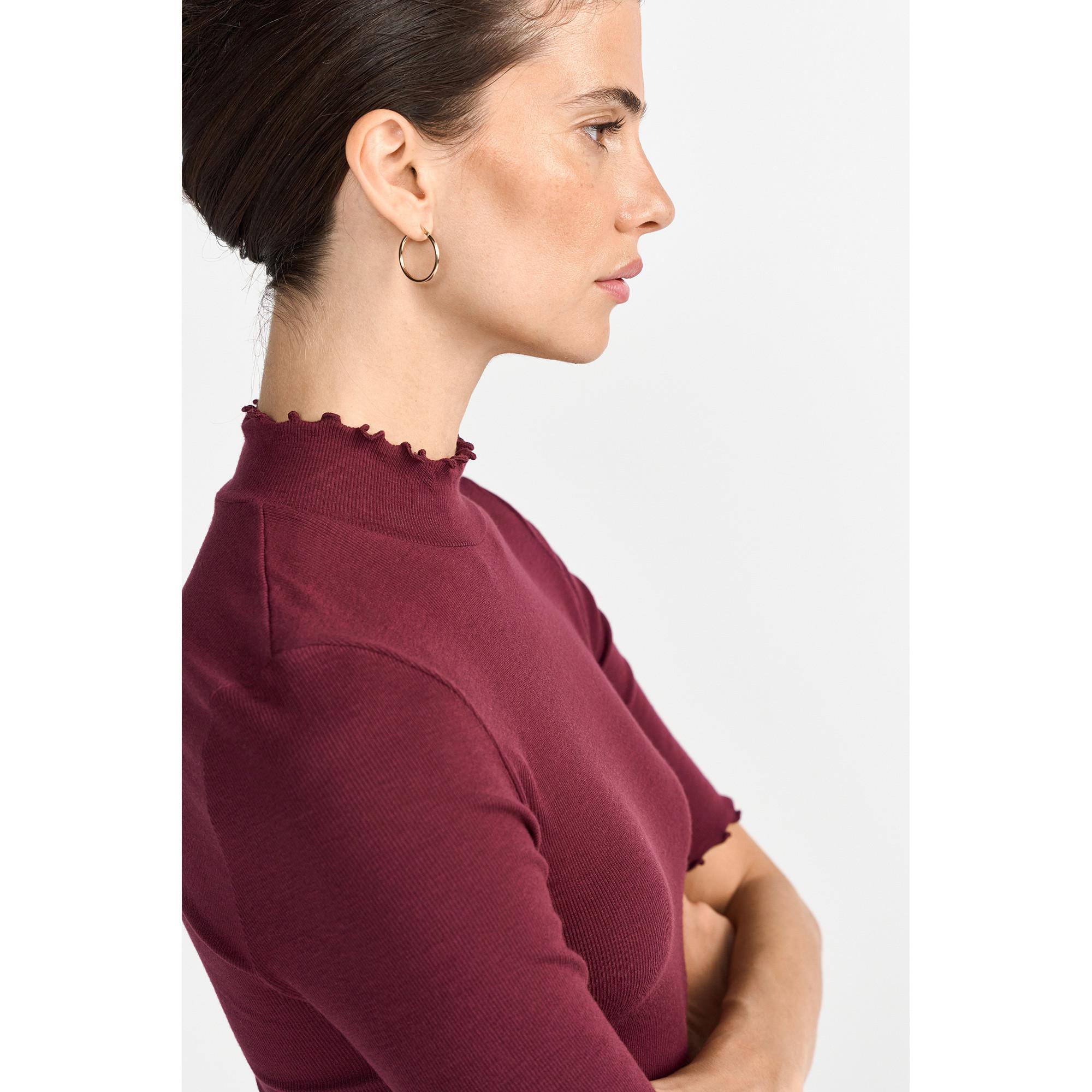 Rich & Royal T-Shirt a Costine Maniche Corte Collo Alto  