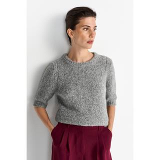 Rich & Royal Gestricktes Halbarm Rundhals T-Shirt  