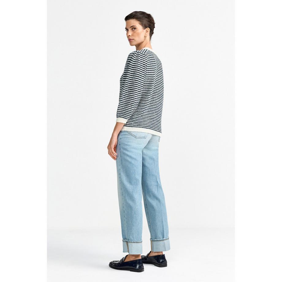 Rich & Royal Gestreifter Rundhals Pullover  