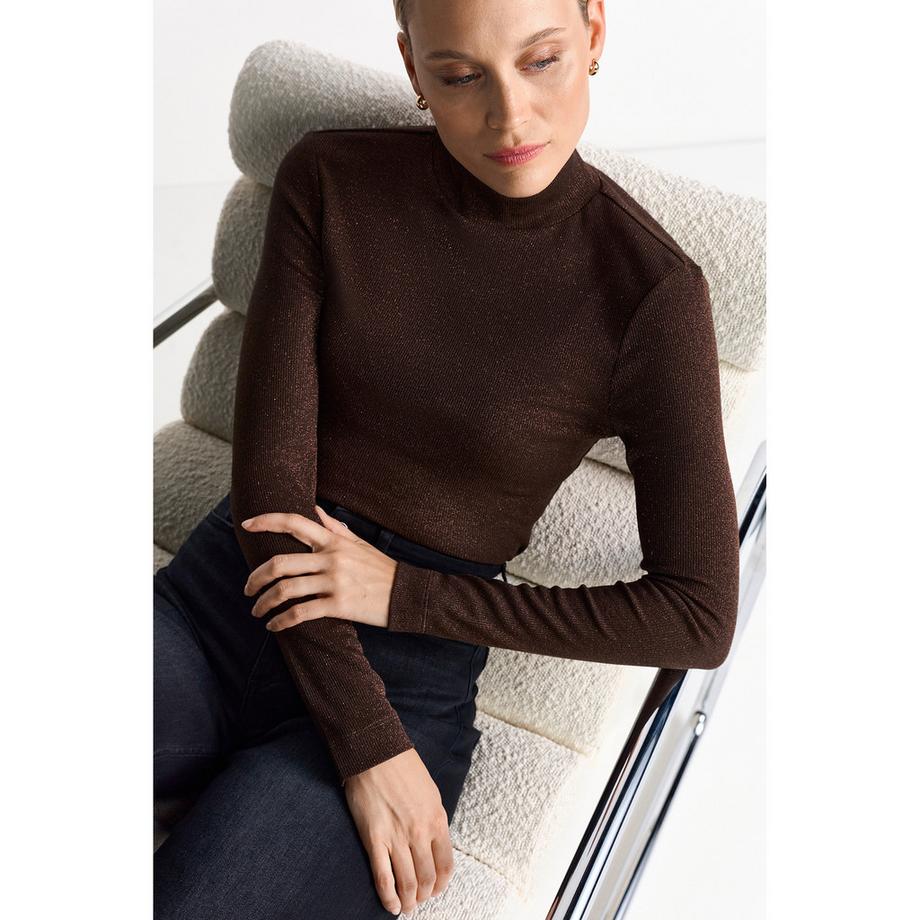 Rich & Royal T-shirt maniche lunghe con collo alto  