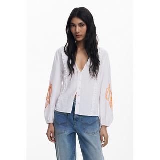 Desigual Bluse mit bestickten Ärmeln  