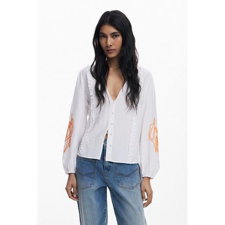 Desigual Bluse mit bestickten Ärmeln  