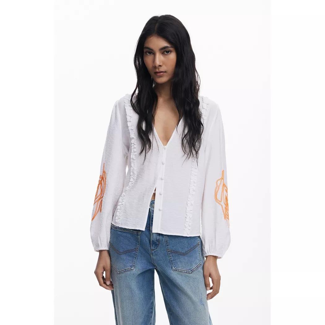 Desigual - Bluse, für Damen, Weiss, Größe XS