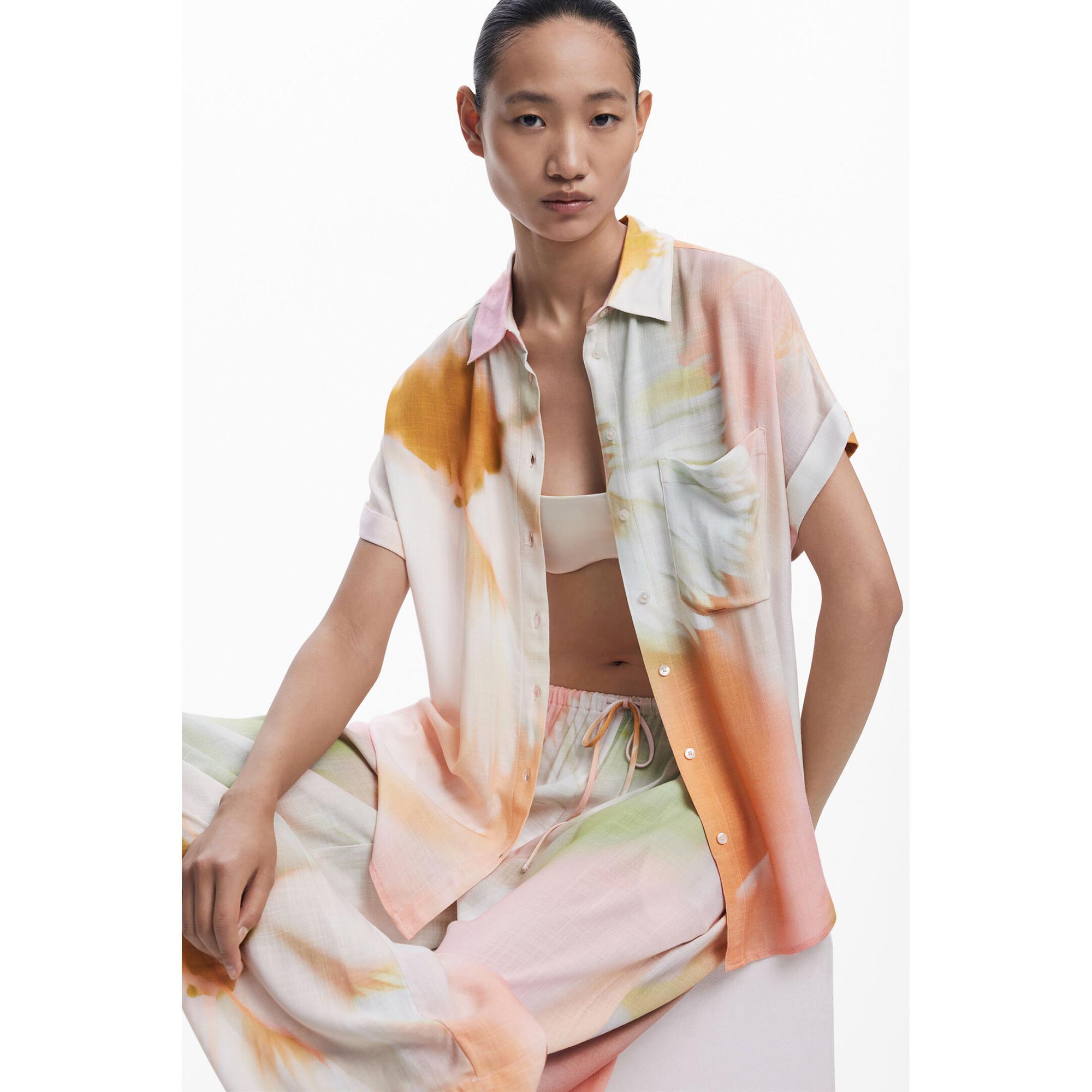 Desigual Kurzarm Tie Dye Hemd  