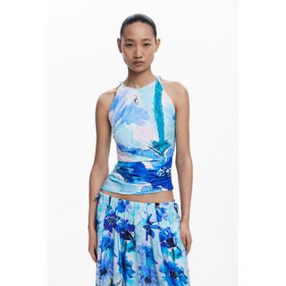 Desigual Floraler ausgestellter Maxirock  