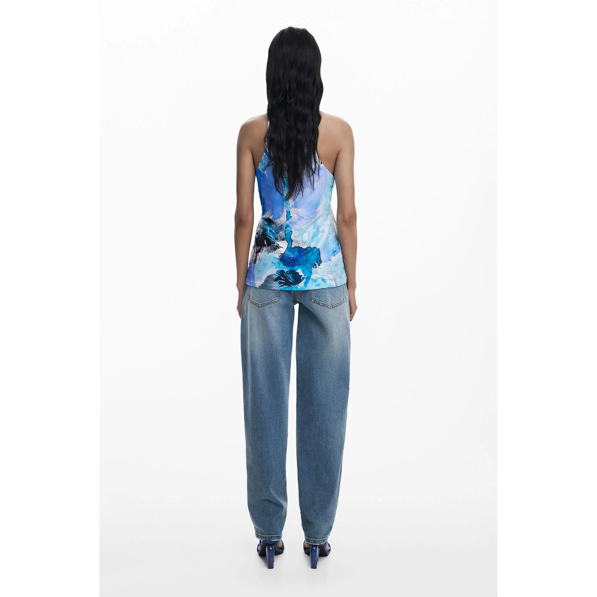 Desigual Ärmelloses Rundhals T-Shirt  