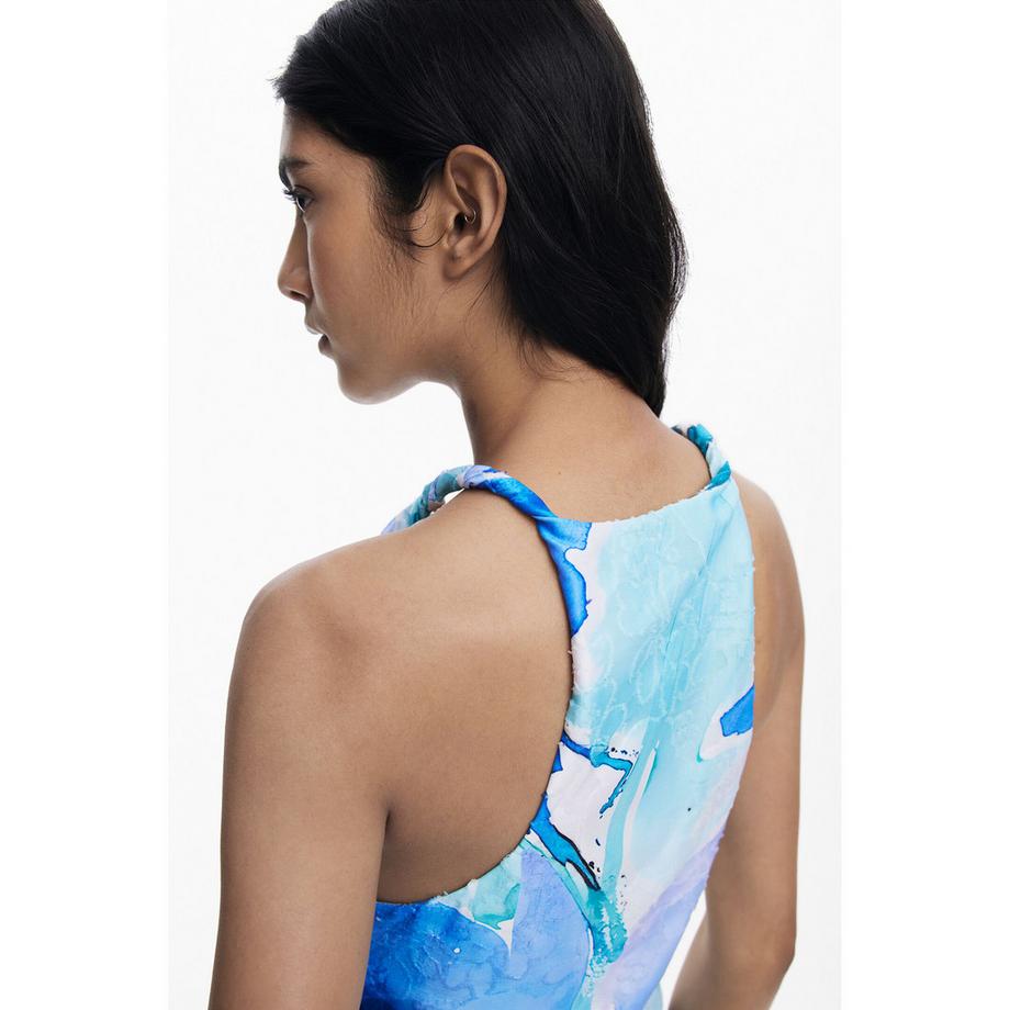 Desigual Ärmelloses Rundhals bedrucktes T-Shirt  