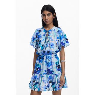 Desigual Geblümtes Kurzarm Mini Kleid  