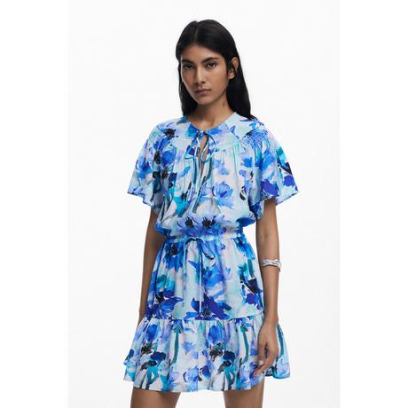 Desigual Geblümtes Kurzarm Mini Kleid  