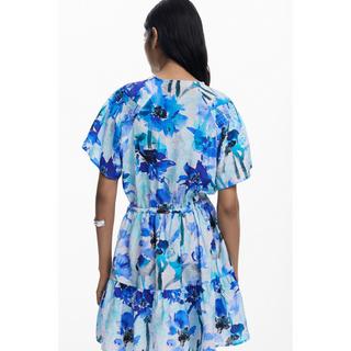 Desigual Geblümtes Kurzarm Mini Kleid  