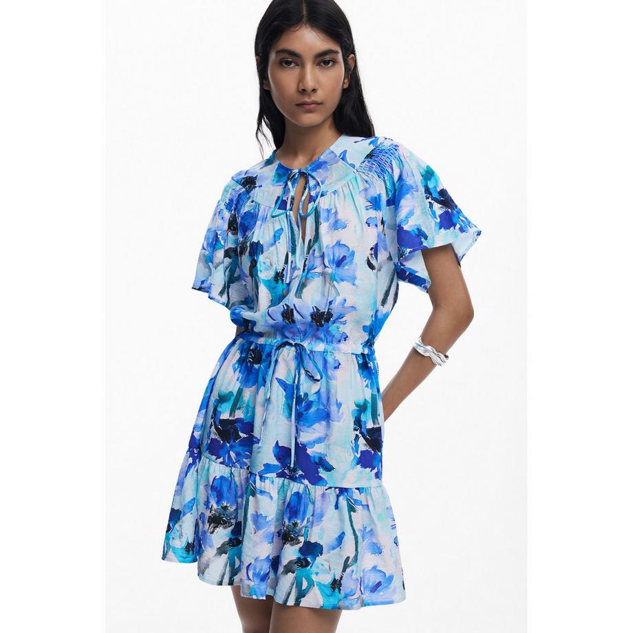 Desigual Abito Maniche Corte Stampa Floreale  