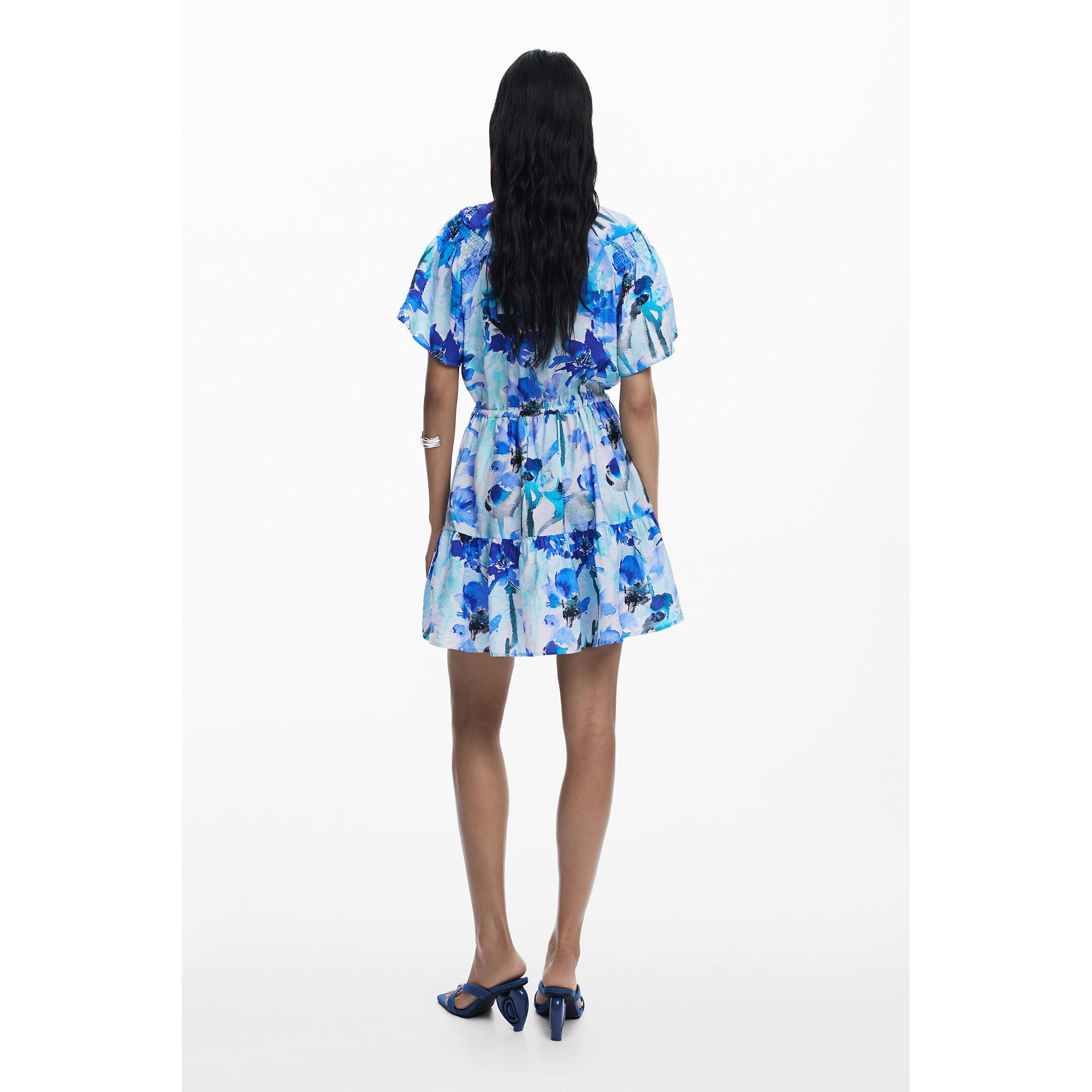 Desigual Geblümtes Kurzarm Mini Kleid  