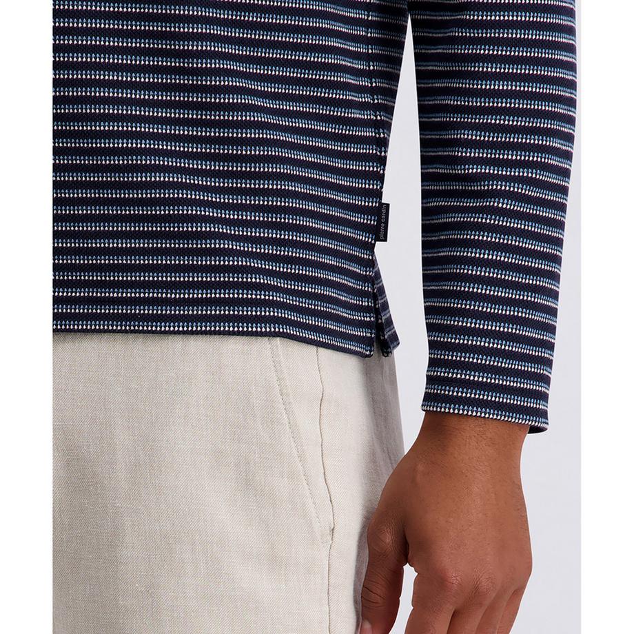 pierre cardin Polo Maniche Lunghe a Righe  