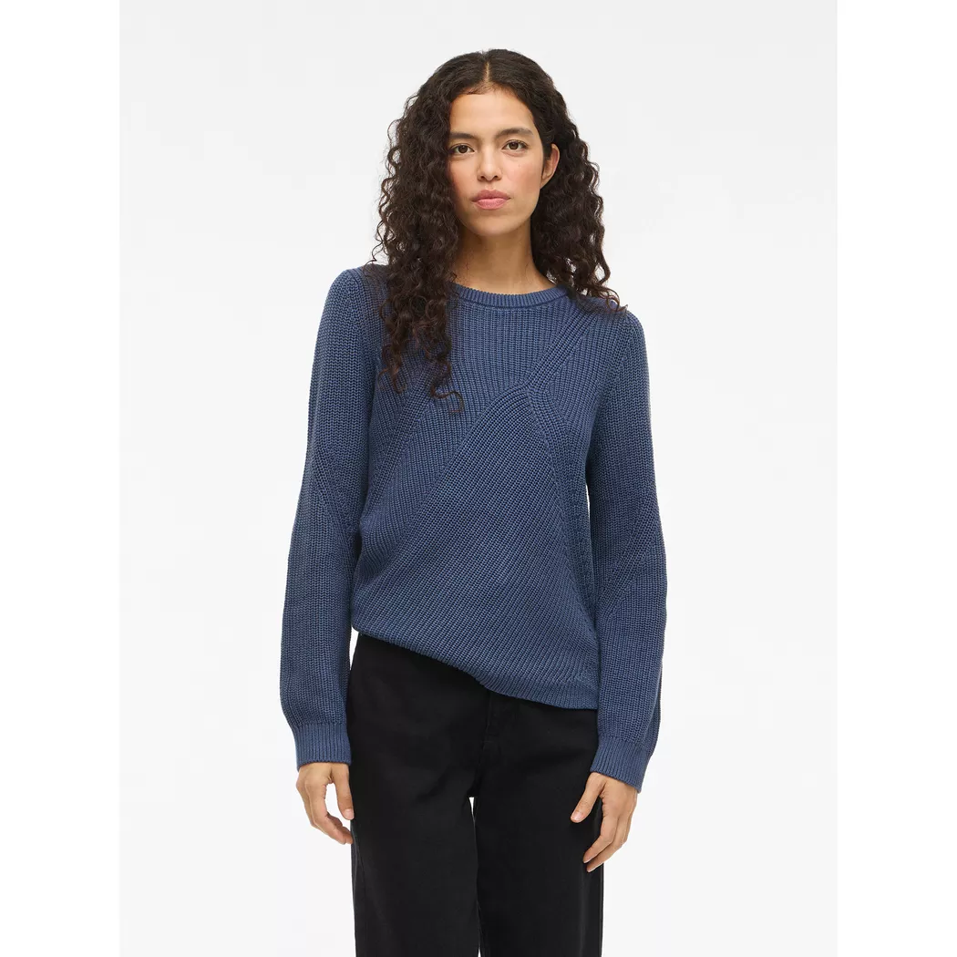 Vila Pull à Col En V Ril Medium Grey Melange XL Femme 2