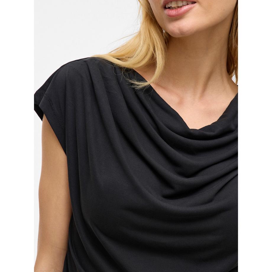 VILA Wasserfallausschnitt Kurzarm T-Shirt  