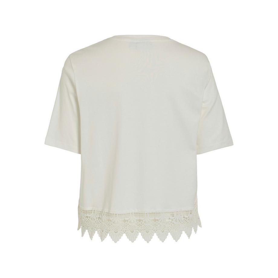 VILA T-shirt avec bande en guipure à l'ourlet  