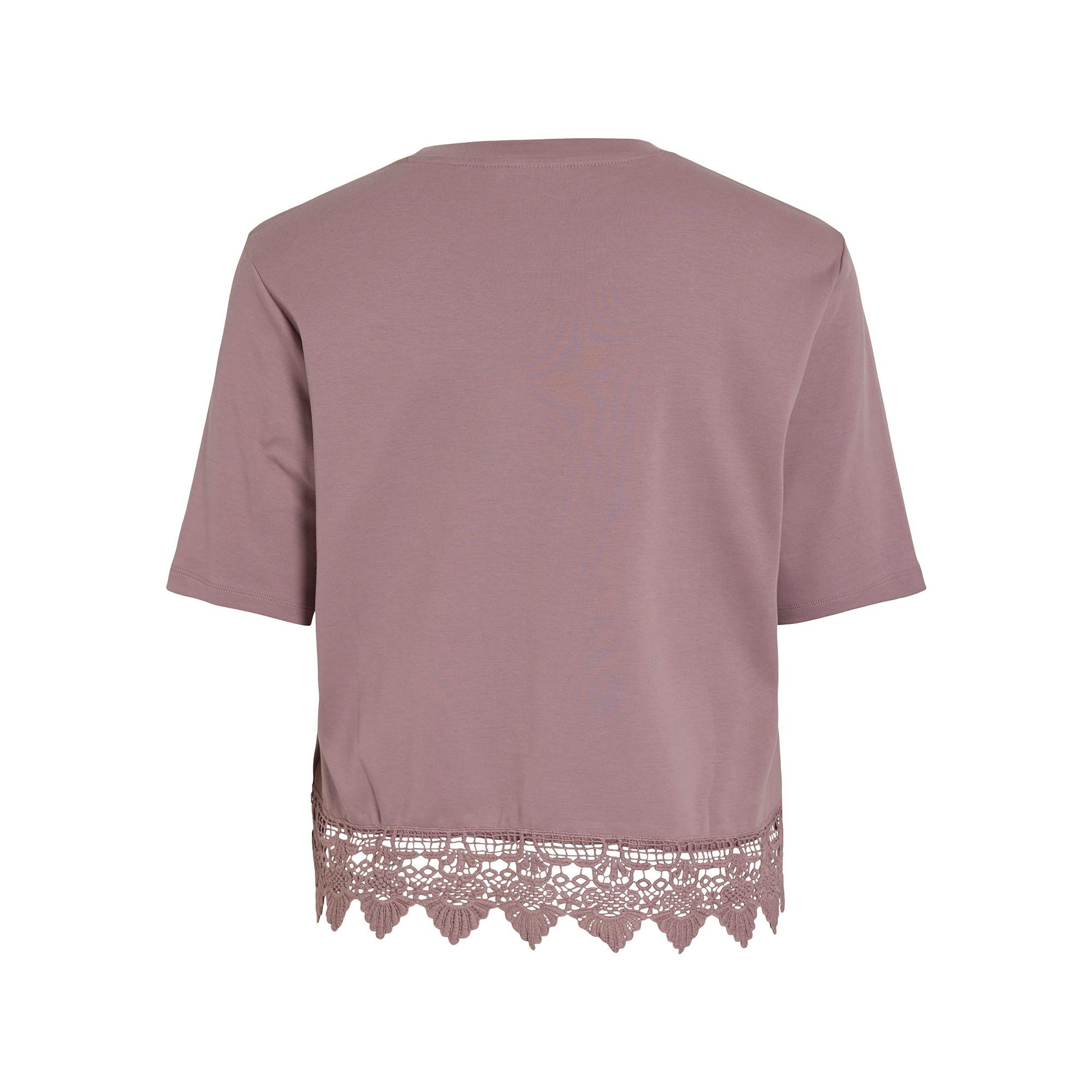 VILA T-shirt con bordo in guipure  