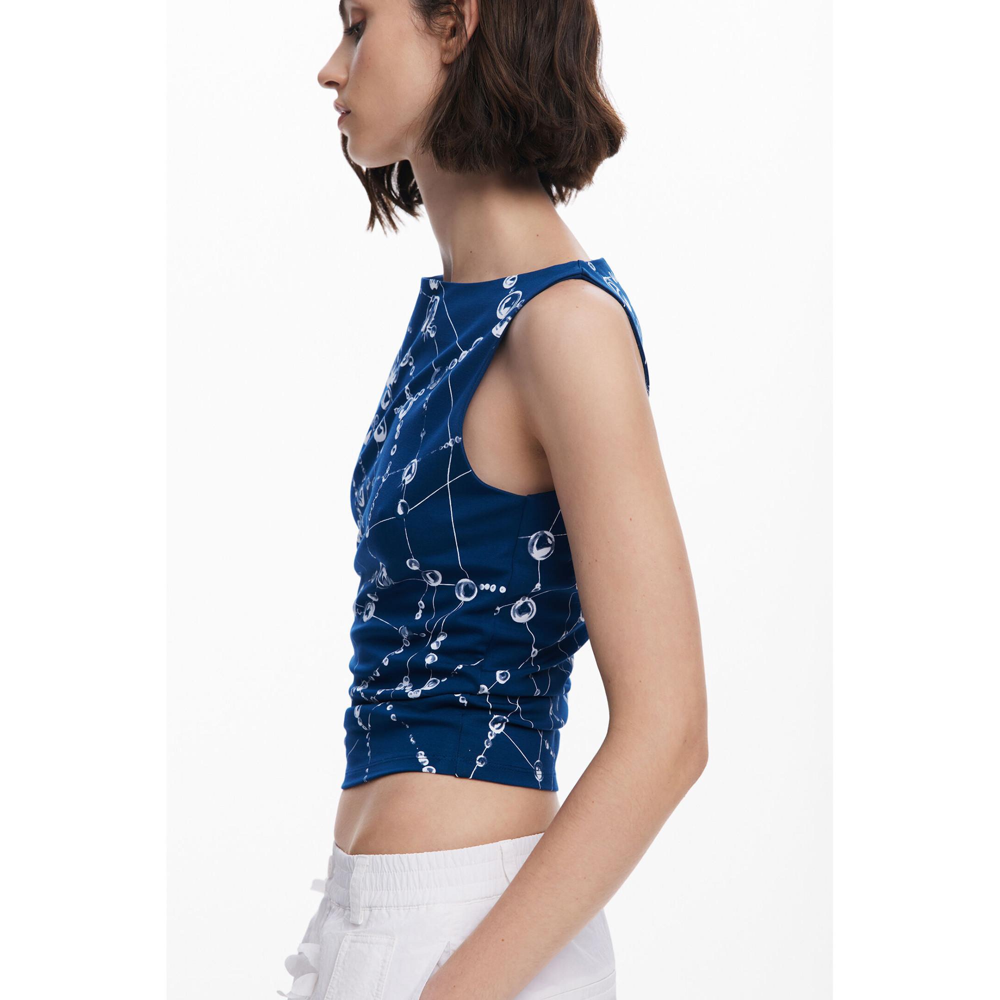 Desigual Ärmelloses bedrucktes T-Shirt  