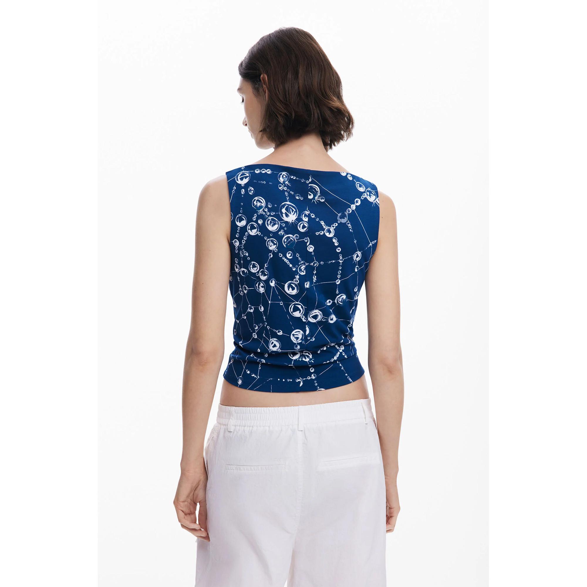 Desigual Ärmelloses bedrucktes T-Shirt  