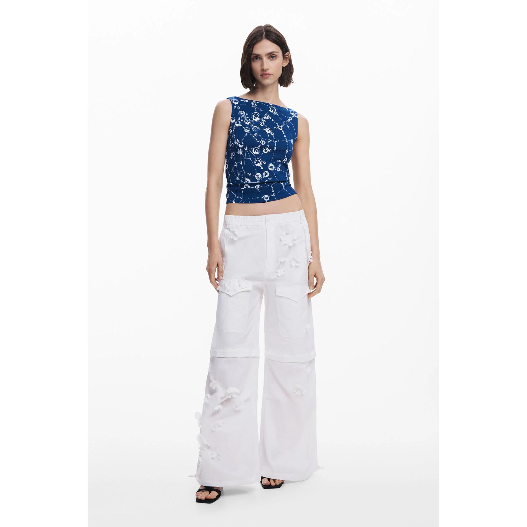 Desigual Ärmelloses bedrucktes T-Shirt  