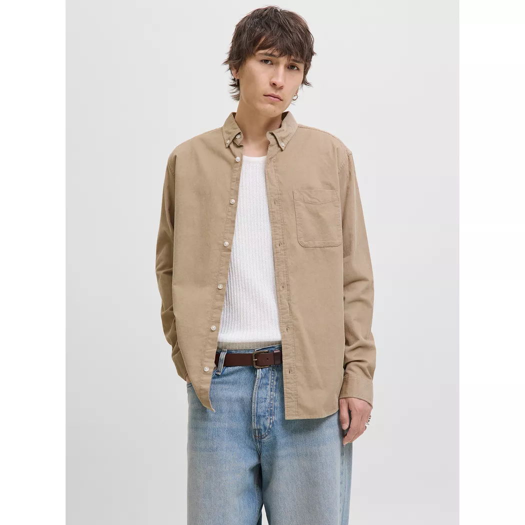 Jack & Jones Chemise à Manches Longues Classic Cord Crockery M Homme