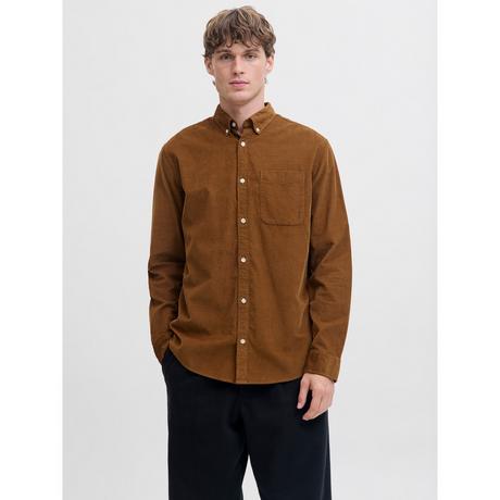 JACK & JONES Chemise en Corduroy à Manches Longues et Col Boutonné  