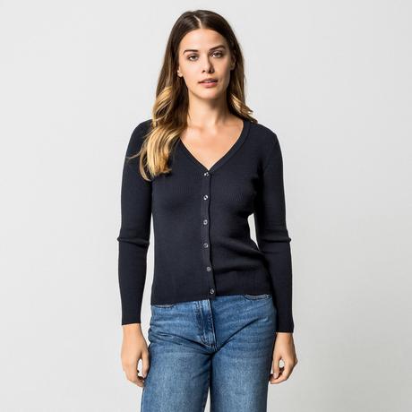 Manor Woman Cardigan Scollo a V Maglia Fine Lana Merino  