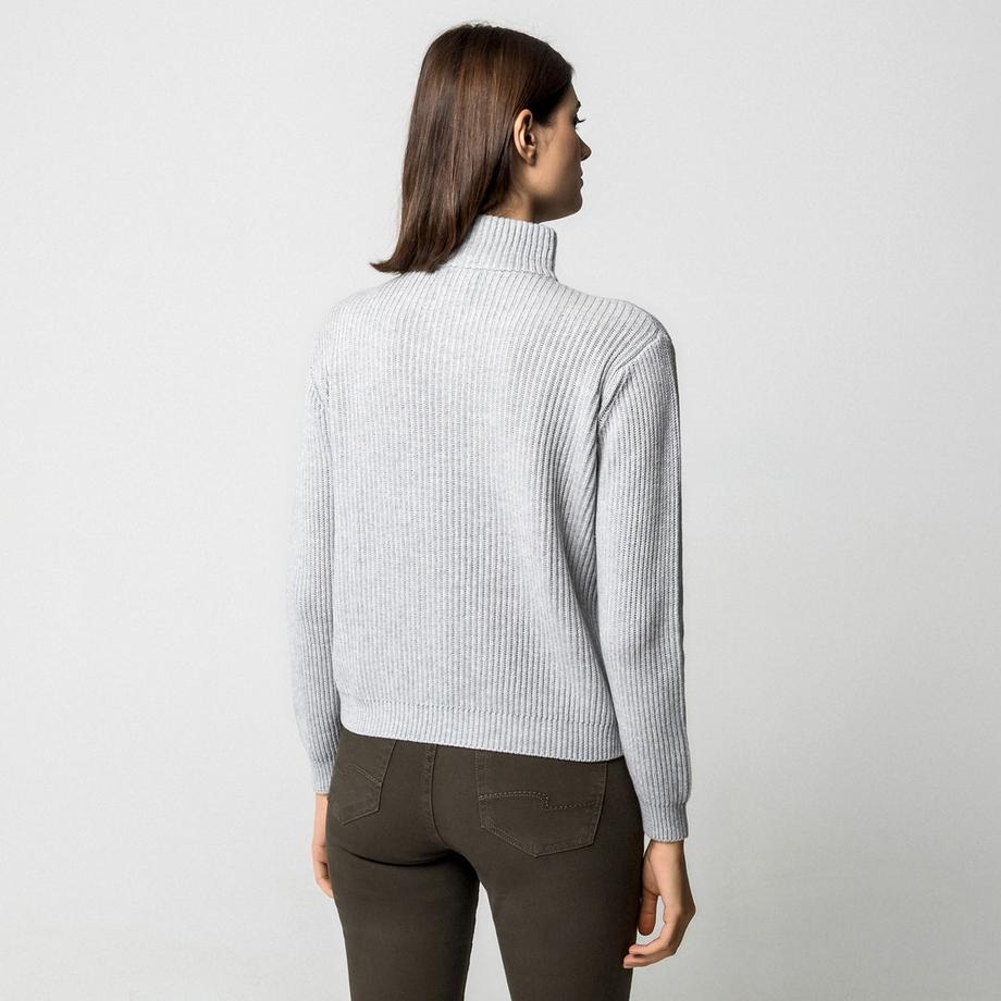 Manor Woman Pull côtelé à demi-zip  